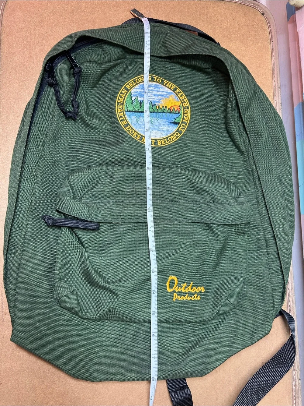 Outdoor Products Men's Olive Green Backpack with Nature Patch